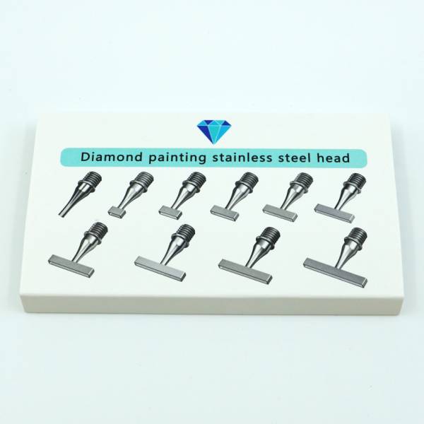 Aufsetzer-Set 1-10 Steine, mit Gewinde aus Edelstahl für Diamond-Painting-Stifte