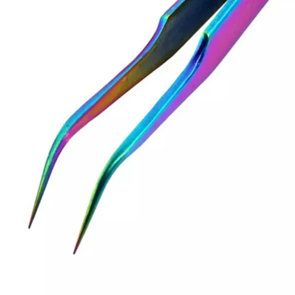 Regenbogen-Pinzette für Diamond Painting, stabil, gekrümmt, spitz