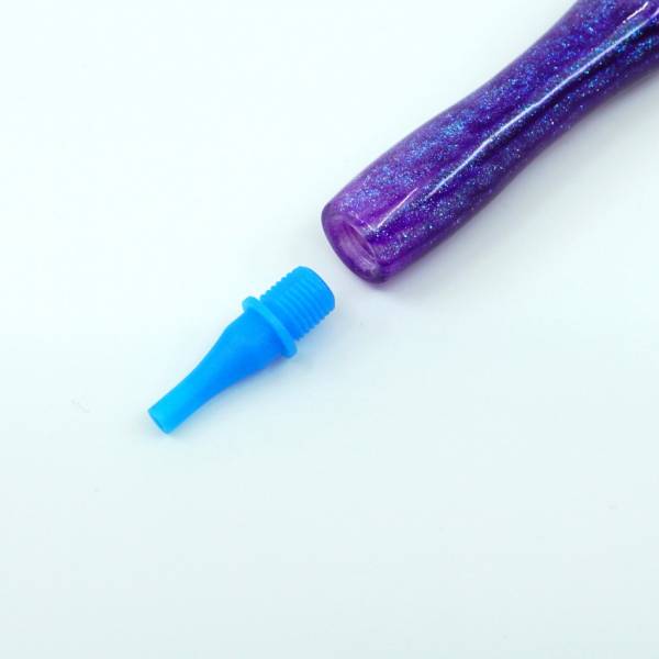 Stift für Diamond Painting, Blau, ergonomisch, mit Gewinde und Aufsätze