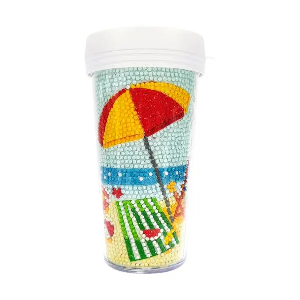 Becher zum Painten, Motiv Strand, 470ml, ca. 16cm hoch