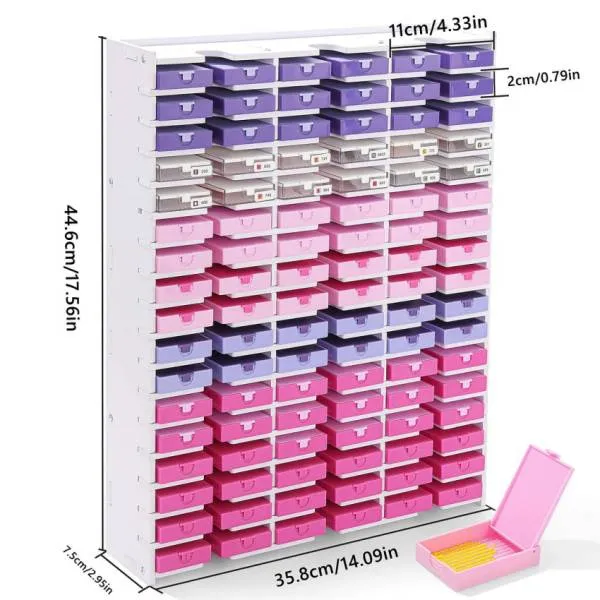 Shuttle shelf white, for small Trabricks, approx. 44.6x35x7.6cm, 51 compartments approx. 11x6.7x2cm, storage box