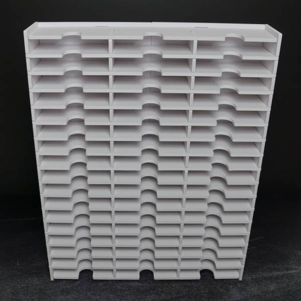 Schiffchen-Regal weiß, für kleine Trabricks, ca. 44,6x35x7,6cm, 51 Fächer ca. 11x6,7x2cm, Aufbewahrungsbox