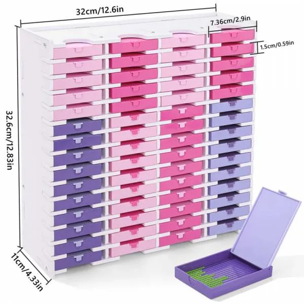 Shuttle shelf white, for large Trabricks, approx. 32.6x32x11cm, 60 compartments approx. 7.3x10x1,5cm, storage box