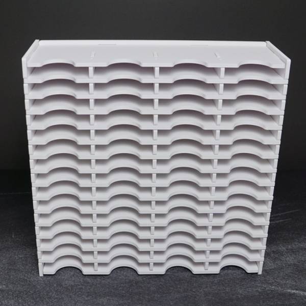 Schiffchen-Regal weiß, für große Trabricks, ca. 32,6x32x11cm, 60 Fächer ca. 7,3x10x1,5cm, Aufbewahrungsbox