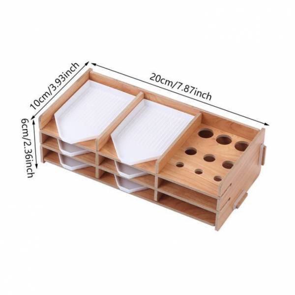 Shuttle shelf, wood, small, 20x10x6cm, 9 compartments