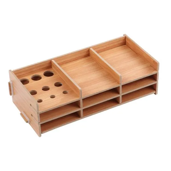 Schiffchenregal, Holz, klein, 20x10x6cm, 9 Fächer