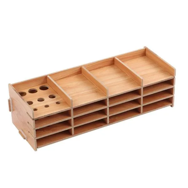 Schiffchenregal, Holz, groß, 26x10x7,6cm, 16 Fächer