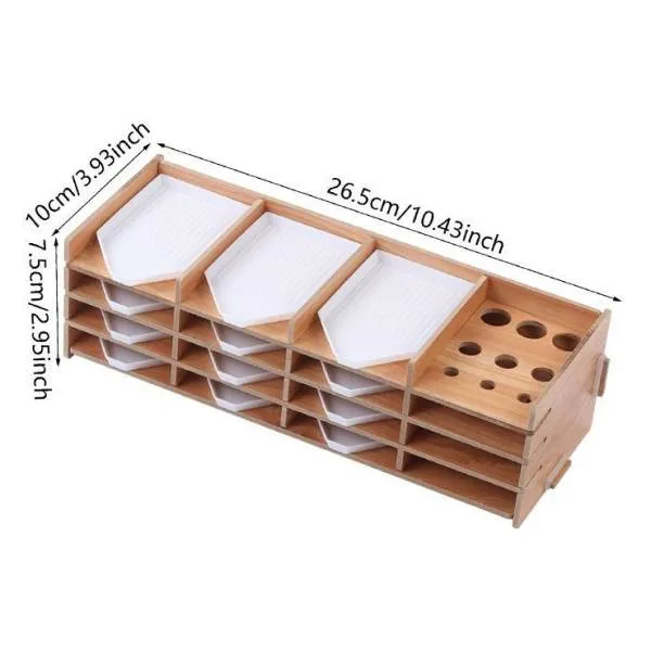 Schiffchenregal, Holz, groß, 26x10x7,6cm, 16 Fächer