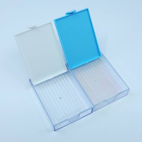 Trabricks, 7x5cm - Blue combination of tray and storage box, hinged lid, can be closed tightly