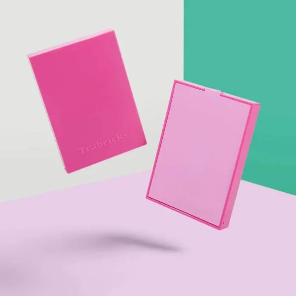 Trabricks, 7x5cm - Pink combination of tray and storage box, hinged lid, can be closed tightly