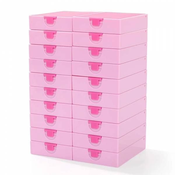 Trabricks, 7x5cm - Rosa Kombi aus Schiffchen und Aufbewahrungsdose, Klappdeckel, fest verschließbar