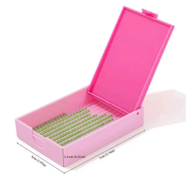 Trabricks, 7x5cm - Rosa combination of tray and storage box, hinged lid, can be closed tightly