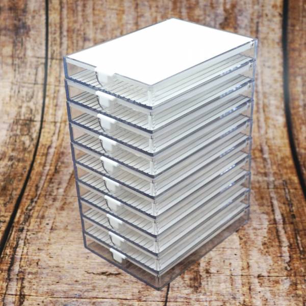 Trabricks, 10x7cm, 10er Set Kombi aus Schiffchen und Aufbewahrungsdose, Klappdeckel, fest verschließbar