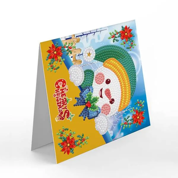 Christmas cards for painting complete with round stones, 8 motifs, folding cards with envelope