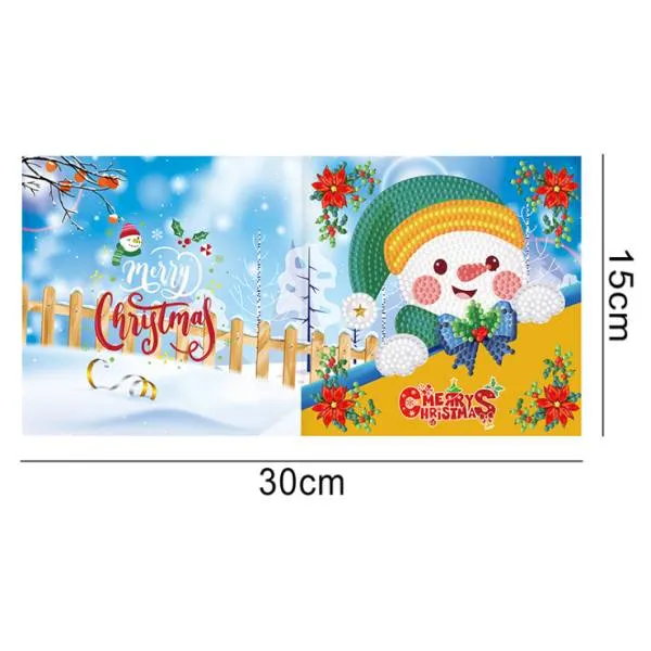 Christmas cards for painting complete with round stones, 8 motifs, folding cards with envelope