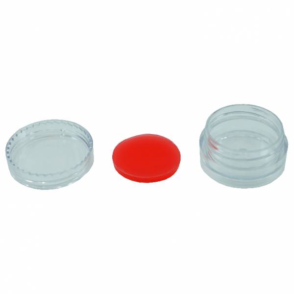1 Stück Wachs Plättchen mit Dose zum Zuschrauben, für Aufnahmestifte, rund, ca. 2cm groß