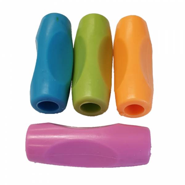 Set mit 4 Stifthaltern für den Aufnahmestift, Farben orange, rosa, grün, blau