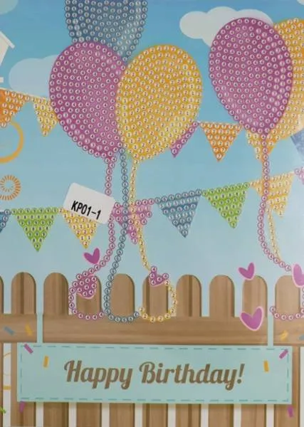 Birthday card set with 6 motifs, painting set complete with round stones