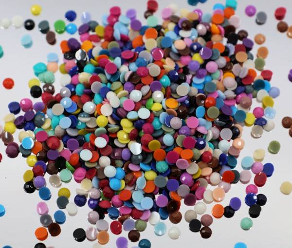 Ersatz-Steinchen, rund (round), Farbe 666, Red Bright, Tüte mit 200 Stück