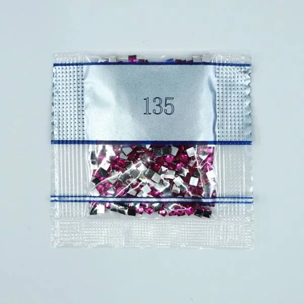 Rhinestone square, 135, Pink, 500 pieces