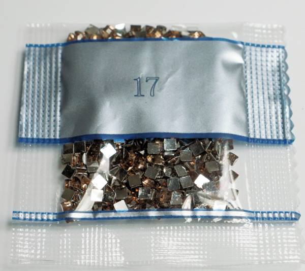 Strass-Stein eckig, (rhinestone), 17, helles Kupfer, 500 Stück