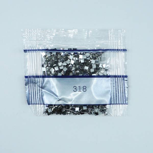 Rhinestone square, 318, Pewter Gray, 500 pieces