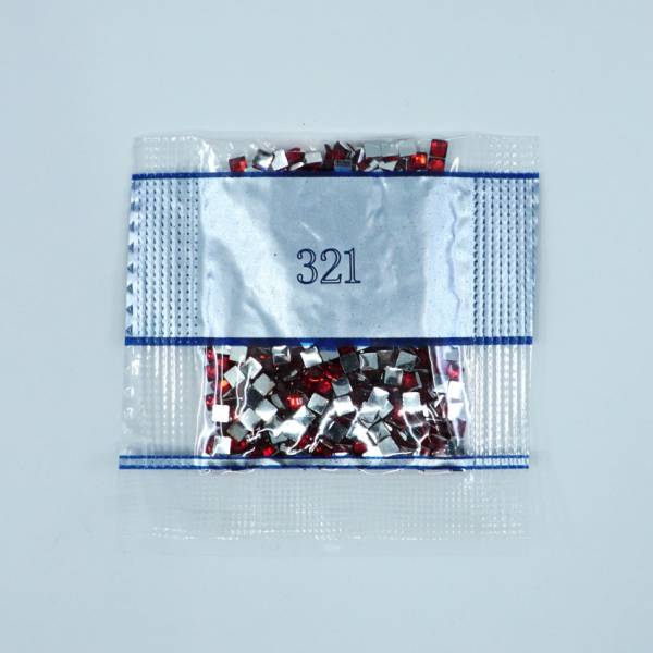 Strass-Stein eckig, (rhinestone), 321, Red, 500 Stück