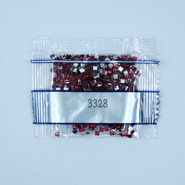 Rhinestone square, 3328, Salmon Dark, 500 pieces