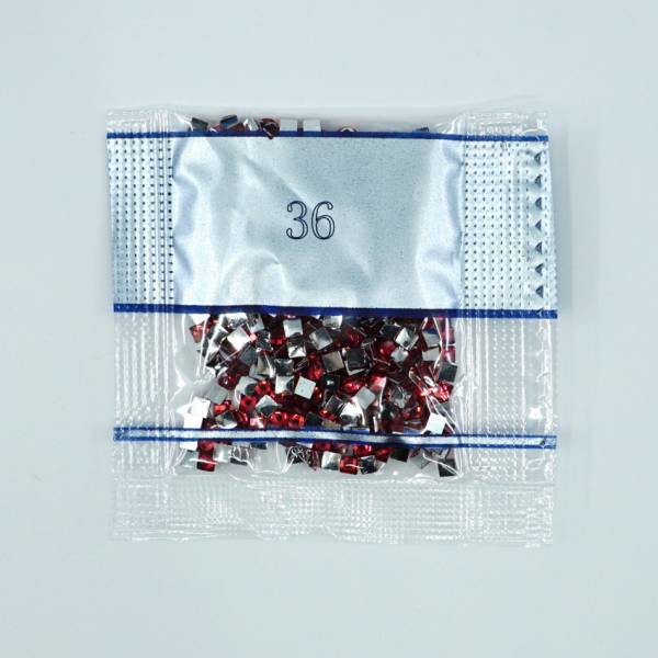 Strass-Stein eckig, (rhinestone), 36, hell-rot, 500 Stück