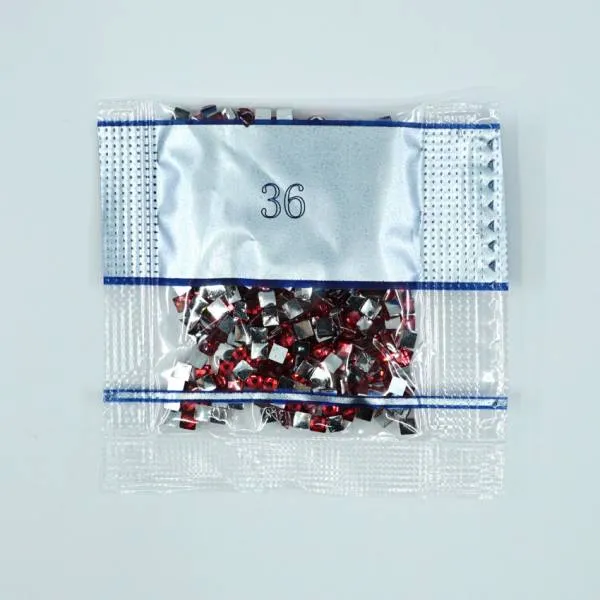 Strass-Stein eckig, (rhinestone), 36, hell-rot, 500 Stück
