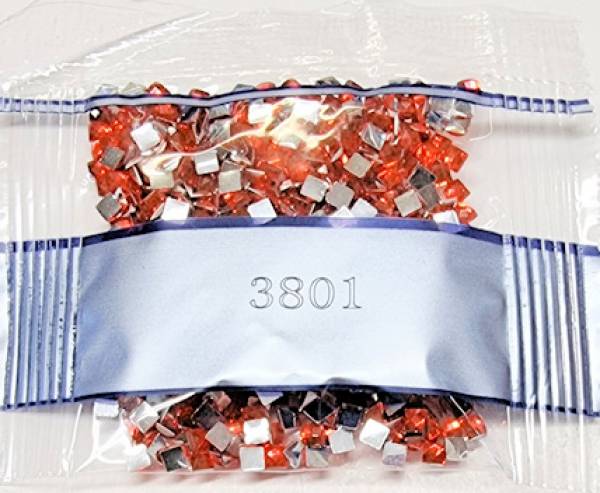 Strass-Stein eckig, (rhinestone), 3801, Melon Very Dark, 500 Stück