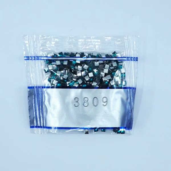 Rhinestone square, 3809, Turquoise Very Dark, 500 pieces