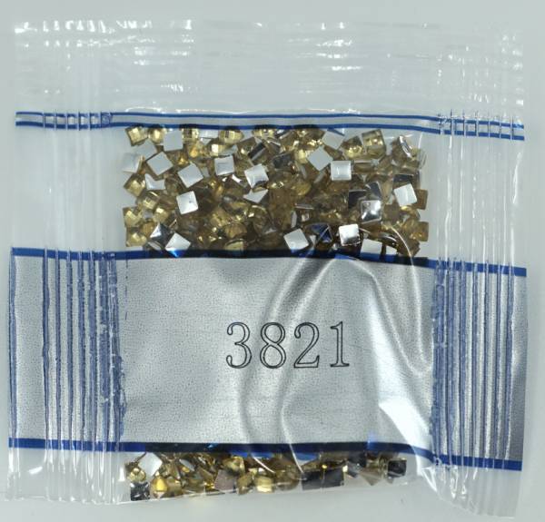 Strass-Stein eckig, (rhinestone), 3821, Straw, 500 Stück