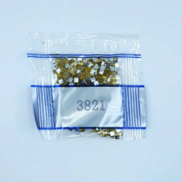 Rhinestone square, 3821, Straw, 500 pieces
