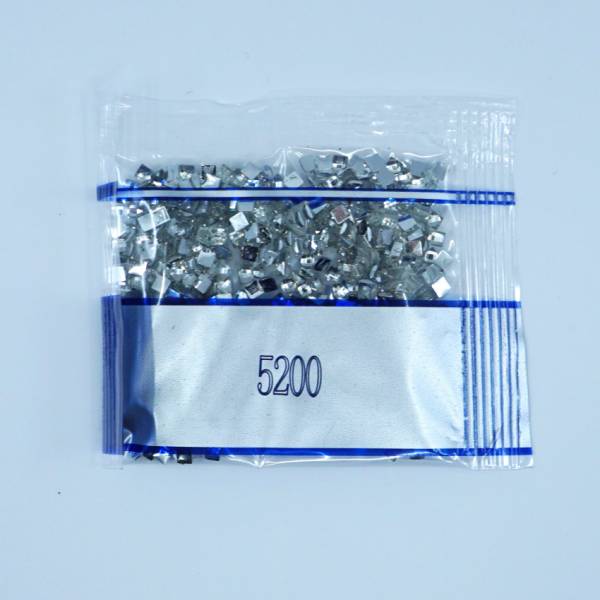 Strass-Stein eckig, (rhinestone), 5200, Snow White, 500 Stück