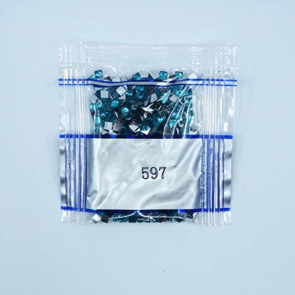 Strass-Stein eckig, (rhinestone), 597, Turquoise, 500 Stück