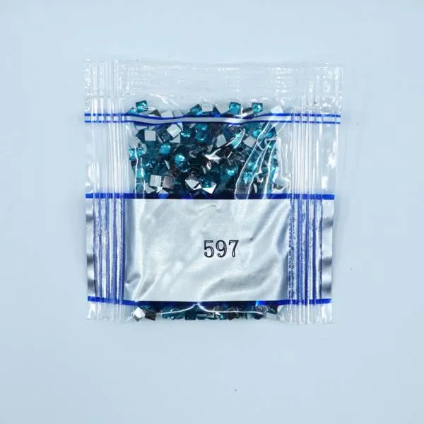 Rhinestone square, 597, Turquoise, 500 pieces