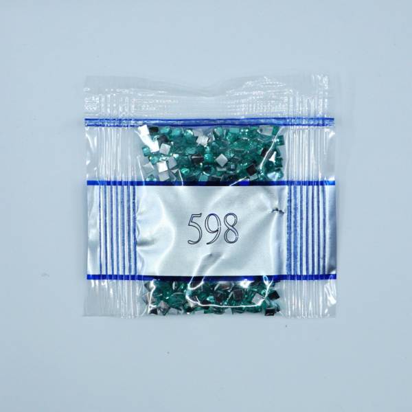 Strass-Stein eckig, (rhinestone), 598, Turquoise Light, 500 Stück