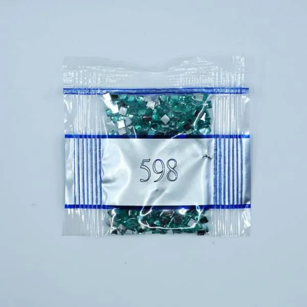 Rhinestone square, 598, Turquoise Light, 500 pieces