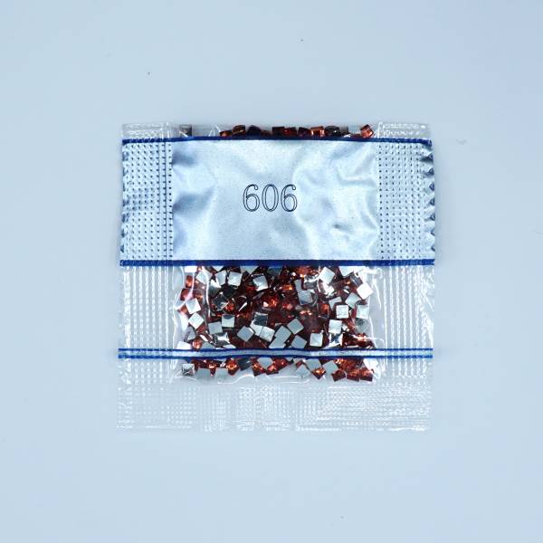 Strass-Stein eckig, (rhinestone), 606, Orange Red Bright, 500 Stück