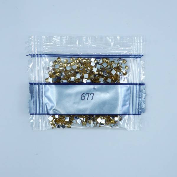 Rhinestone square, 677, Old Gold Very Light, 500 pieces