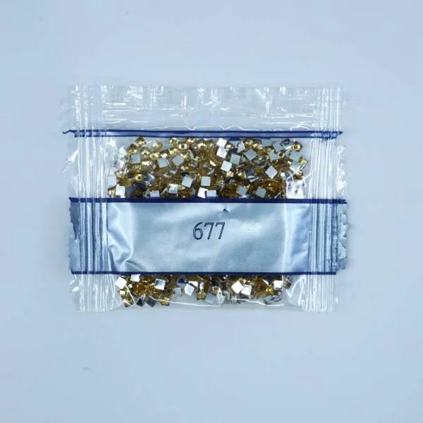 Rhinestone square, 677, Old Gold Very Light, 500 pieces