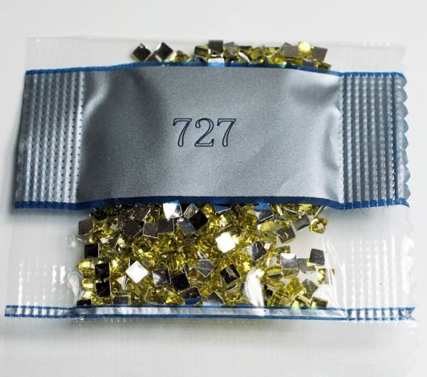 Strass-Stein eckig, (rhinestone), 727, Topaz Very Light, 500 Stück