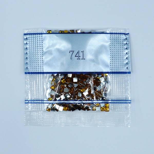 Strass-Stein eckig, (rhinestone), 741, Tangerine Medium, 500 Stück