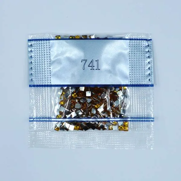 Strass-Stein eckig, (rhinestone), 741, Tangerine Medium, 500 Stück