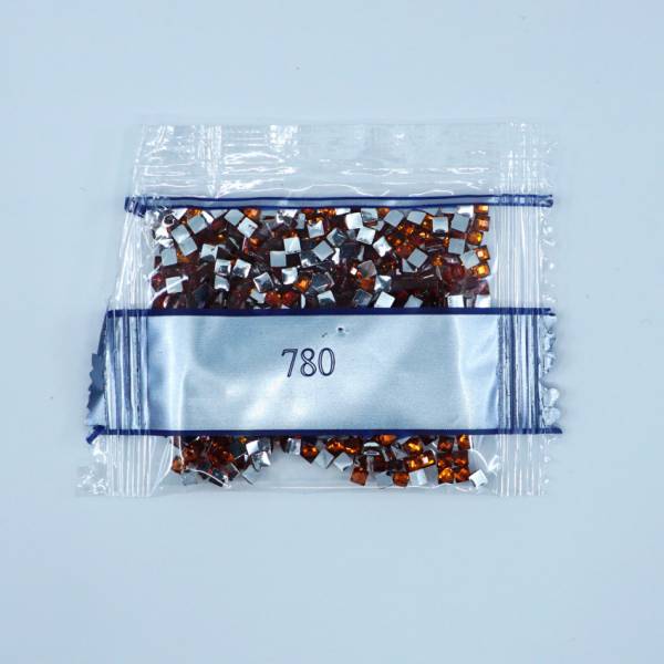 Strass-Stein eckig, (rhinestone), 780, Topaz Ultra Very Dark, 500 Stück