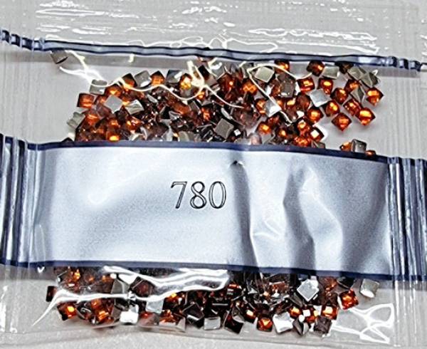 Strass-Stein eckig, (rhinestone), 780, Topaz Ultra Very Dark, 500 Stück