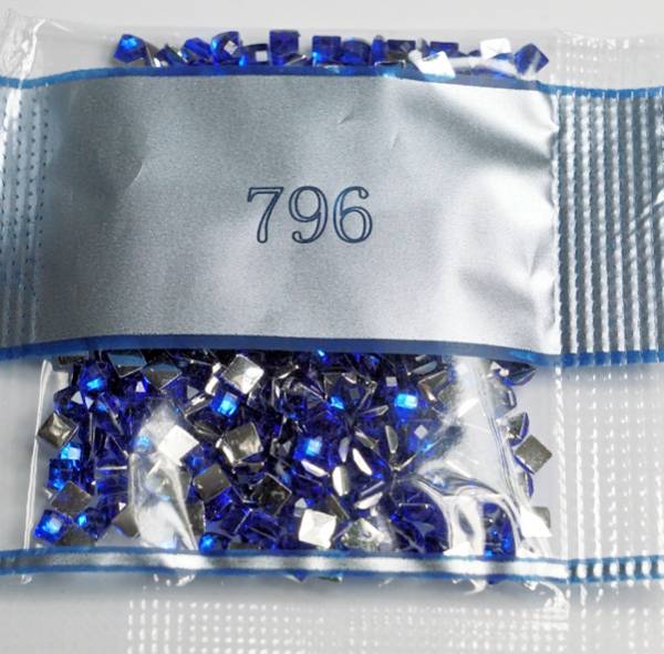 Strass-Stein eckig, (rhinestone), 796, Royal Blue Dark, 500 Stück