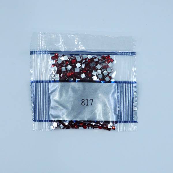 Rhinestone square, 817, Coral Red Very Dark, 500 pieces