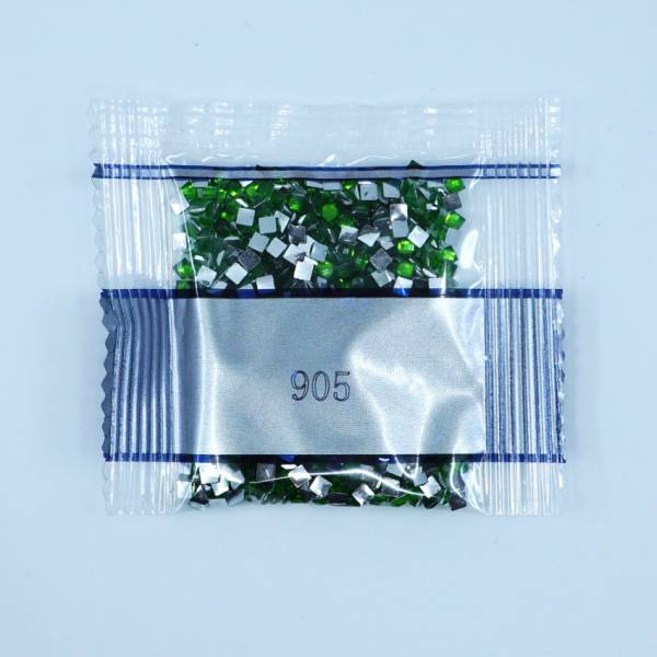 Rhinestone square, 905, Parrot Green Dark, 500 pieces